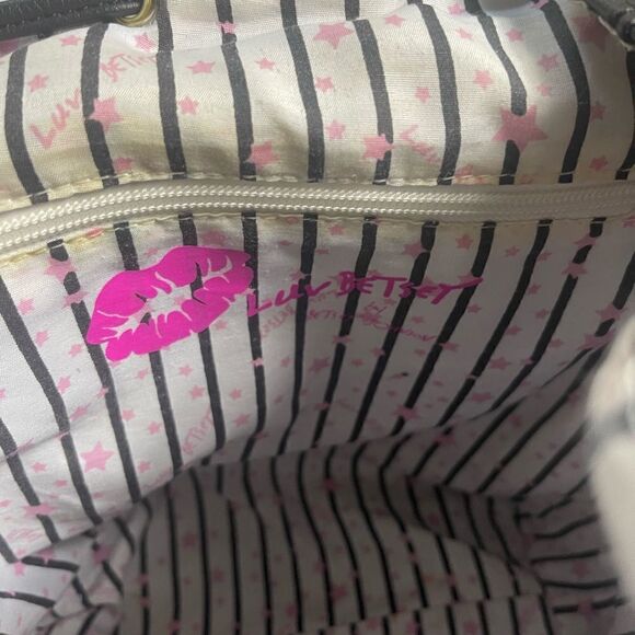 Betsey Johnson Rainbow Cat Black quilted Backpack drawstring closure . main image 14